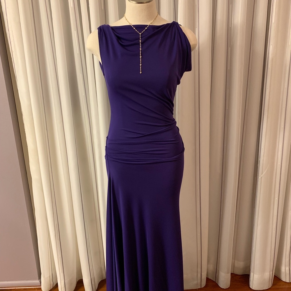 Purple open back gown